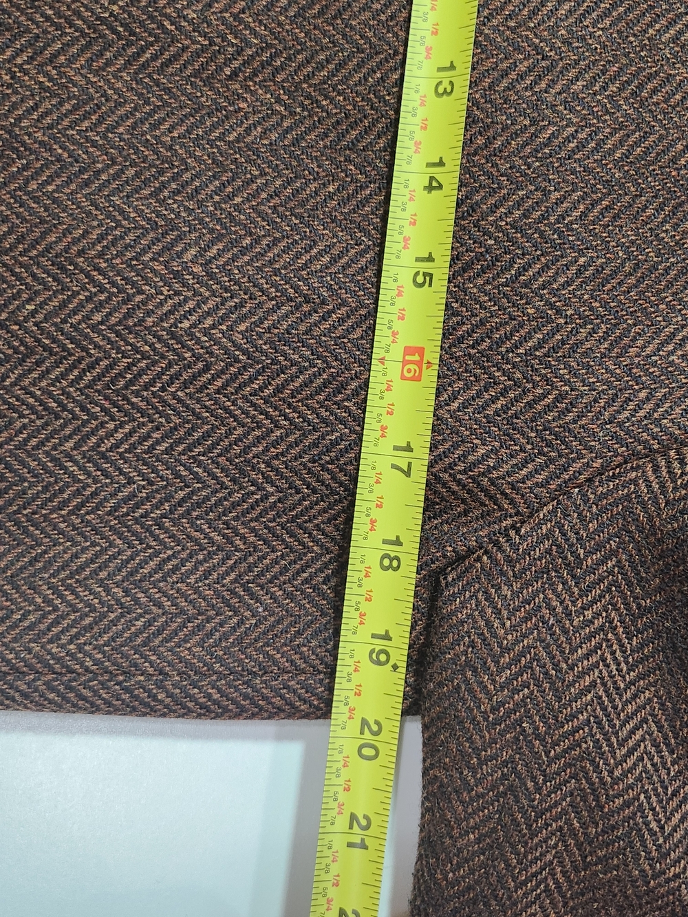 Vintage 90s Benetton Wool Herringbone Blazer Brown Size 6 Made In Italy - Picture 13 of 15